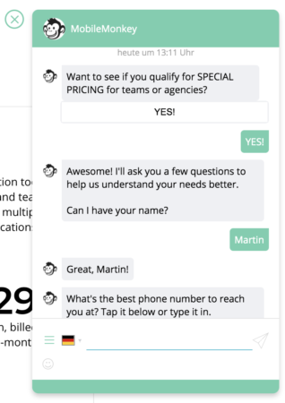 Mobile Monkey Datensammlung